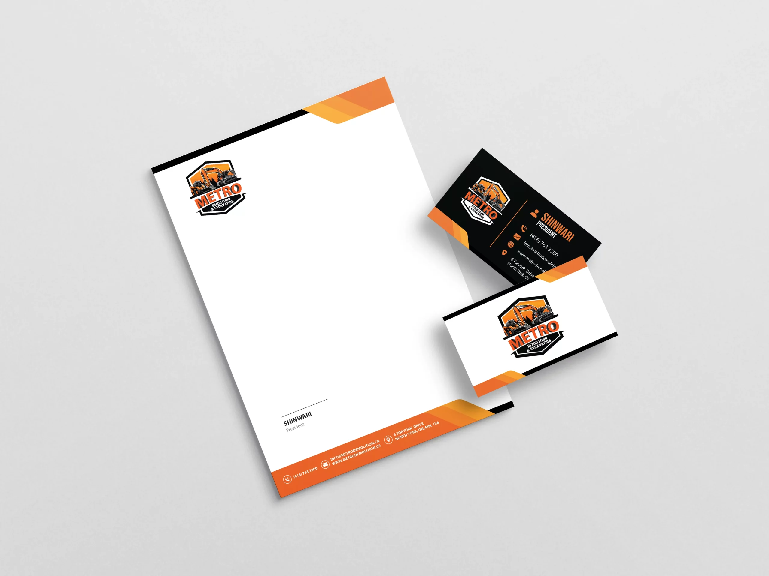 Metro Demolition business card