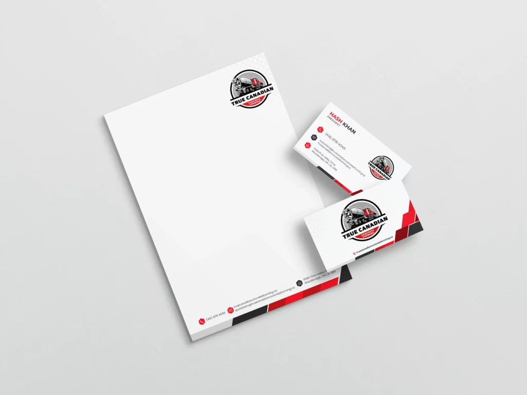 true canadian letterhead + business card